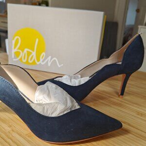 BODEN Madison Stiletto Court Shoes Navy Blue Suede Size 11 US /42.5 EU